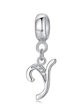 2022 New Bead charm Letter A-Z Crystal Pendant Bead Fit