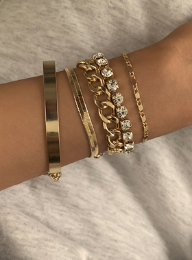 Fashion Statement Heavy Metal Bangle Bracelet Trendy Gold