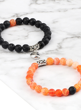 2Pcs/Set Heart shape Magnet Pendant Bracelet Couples Love