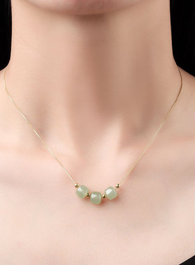 Hetian jasper necklace female ins niche design sense light