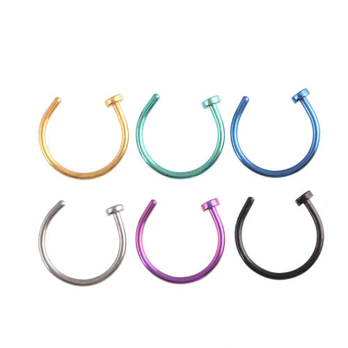 New 1Pc Stainless Steel 6/8/10mm Nostril Nose Hoop Stud Ring - 图3