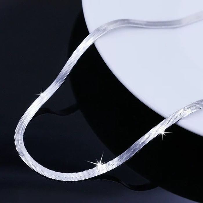 New Silver color 4MM chain Necklace for Women Luxury Couple - 图2