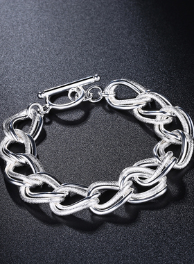 925 Silver beautiful Double twist chain Bracelets For Women
