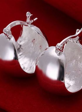 Fine 925 stamped silver color earrings wedding high quality