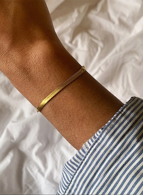 Gold Color Bracelet Stainless Steel Twist Cuban Chain