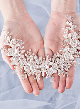 Silve rColor Bridal Flower Headband Prom Tiara Wedding Hair