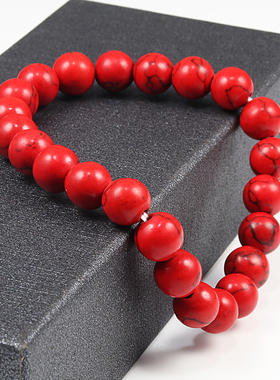 6MM 8MM 10MM Natural Stone Red Stone Prayer Beaded Bracelet
