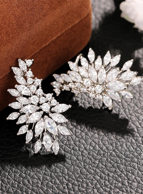 Gorgeous Women's Stud Earrings Full with Dazzling CZ Stone