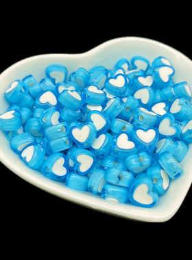 50pcs Heart Shape Acrylic Bead Loose Spacer Beads For