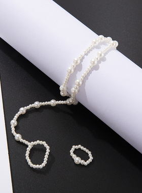 Hot Multi-layer Bracelet Long Pearl Chain Pendant Anklet