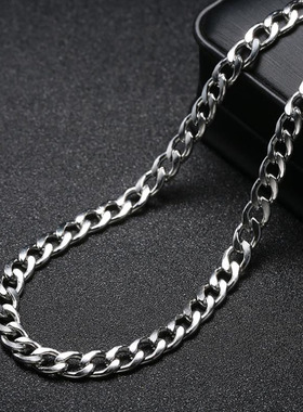 Stainless Steel Chain Necklace Long Hip Hop Cuban Chains On