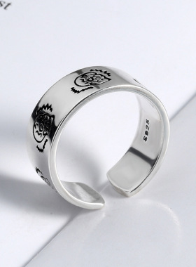 S925 sterling silver personalized jewelry printing retro old