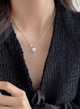 Sterling Silver Love Heart Pearl Star Necklace for Women