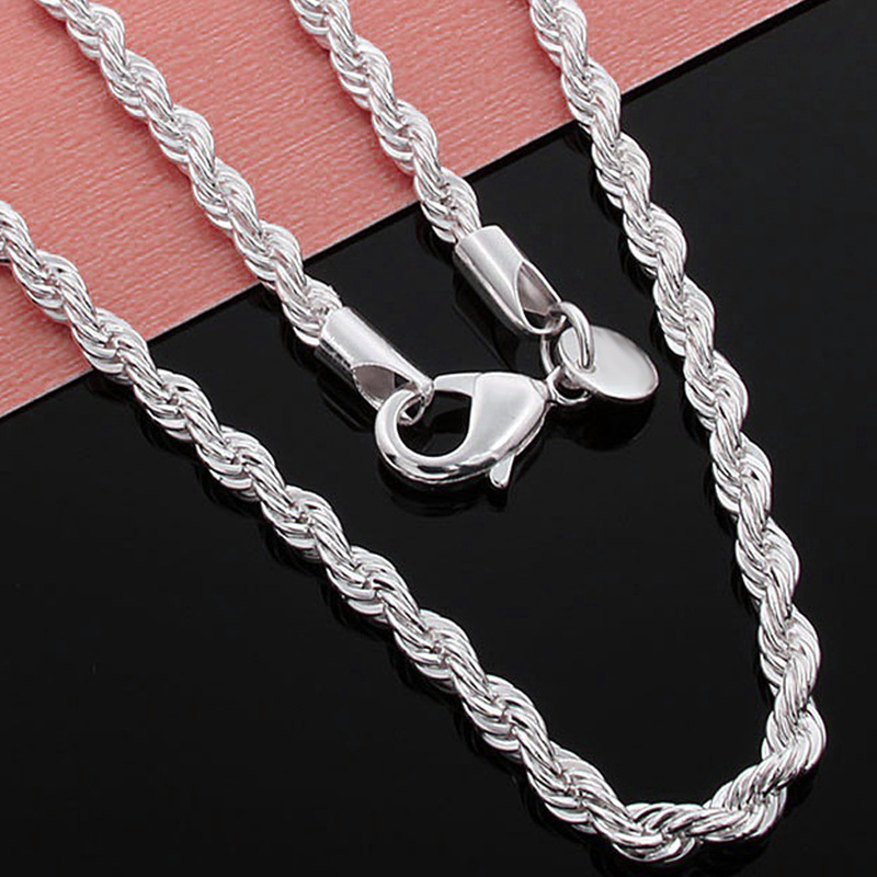 925 Sterling Silver Chain Fashion Sliver Necklace High - 图3