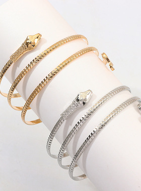 New Open Adjustable Snake Cuff Bracelets for Women Fashion