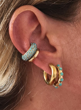 2020 New Arrival Multicolor CZ Crystal Ear Cuff Stackable C