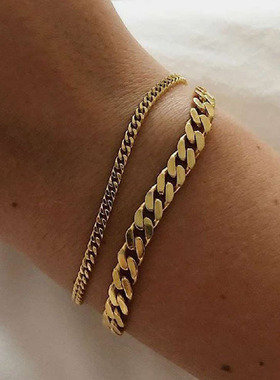 Miniamlist Men Bracelet Gold Jewelry Street Style Stainless