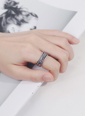 Korean design trendy S925 sterling silver ring irregular