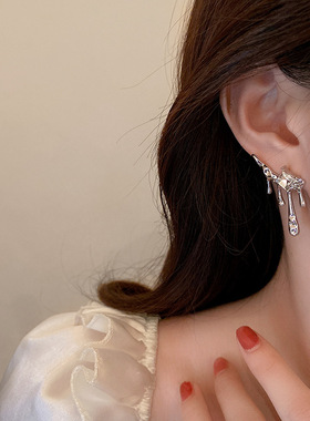 Fashion Silver Color Irregular Water Drop Stud Earrings for