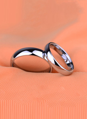 Fashion simple titanium steel plain couples ring 6mm and