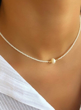 2022 New 18KGF Nature Pearl Choker Necklace White Pearl