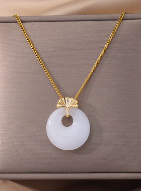 Stainless Steel Bee Bamboo Flower Necklace For Women