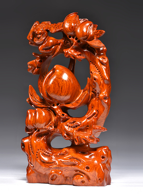 花梨中式寿桃祝寿贺寿生日礼品