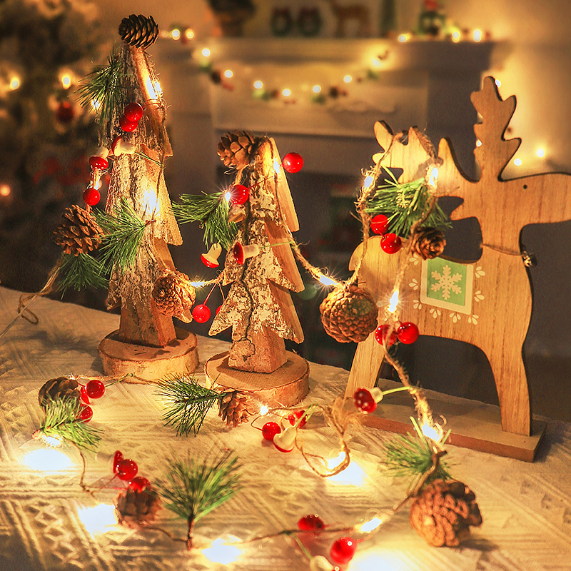 圣诞节装饰灯老人树led灯串闪灯小彩灯室内氛围活动装扮场景布置 - 图0