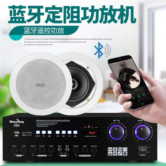 定阻功放扩音机重低音专业家用KTV舞台音响套装大功率AV小功放机