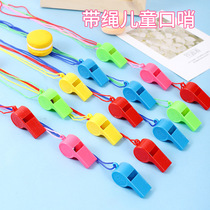 Childrens colorful toy plastic whistle cheers to help the referee match World Cup football whistleblowing