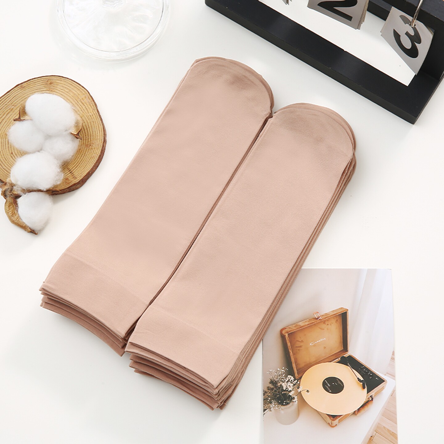 春秋冬加厚短丝袜女短加厚钢丝袜中筒防勾丝耐磨黑肉色不透袜子女