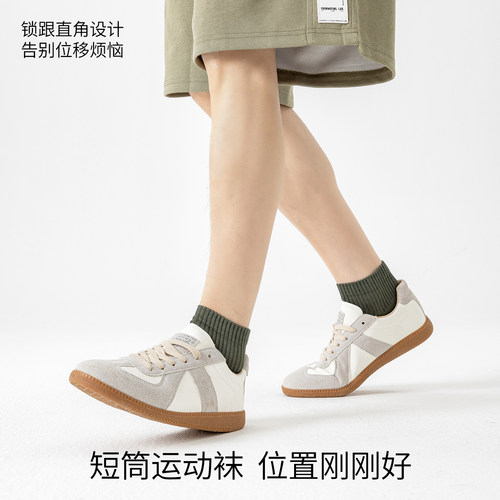副歌高棉90度直角袜男女短袜2026新款透气抗菌防臭袜子纯色运动袜 - 图2