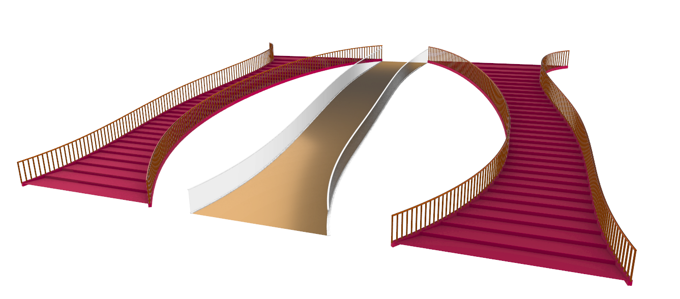 一键生成双曲线楼梯模型+栏杆模型犀牛grasshopper插件可控踏步-图1