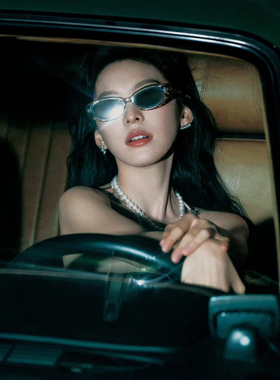 章若楠同款透灰墨镜欧美风