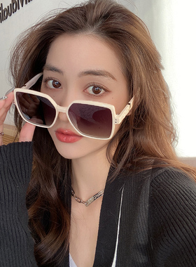 白色大框墨镜韩版网红复古开车