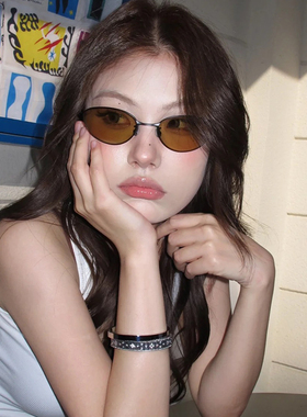 2024美式复古金属猫眼墨镜女