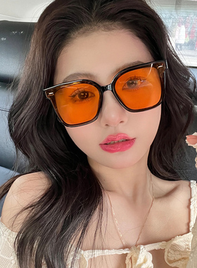 2022年新款橘黄色时尚女士墨镜