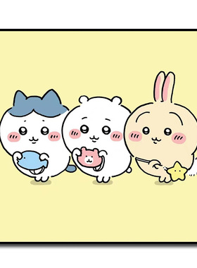 卡通动画吉伊卡哇chiikawa哈奇乌萨奇diy数字油画填色家居装饰画