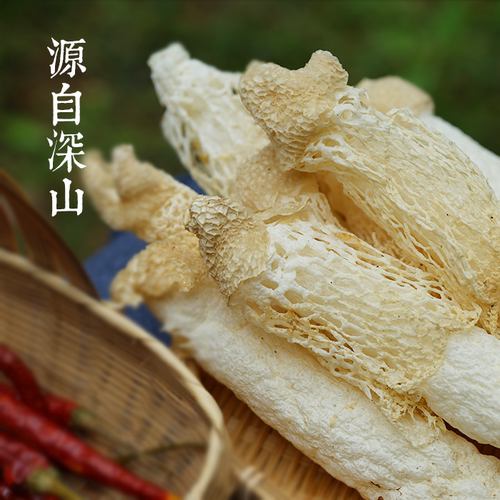 织金竹荪 农家菌菇特产 干货短裙红托无添加竹笙 100g包邮 - 图2