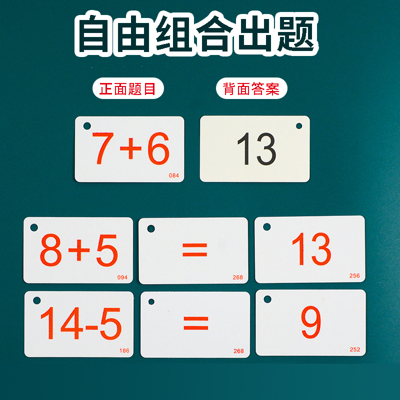 一年级小学生加减法卡口算卡片数学幼儿童计算题10- 20以内口诀表 - 图1