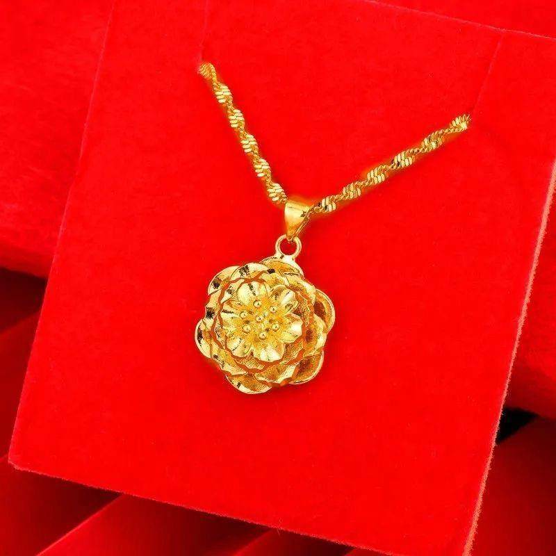 项链精美玫瑰花水波纹项链气质轻奢百搭坠饰合金,淘宝优惠券,粉丝福利购,淘宝优惠卷