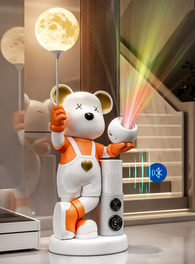 网红暴力熊星空投影小爱音箱摆件