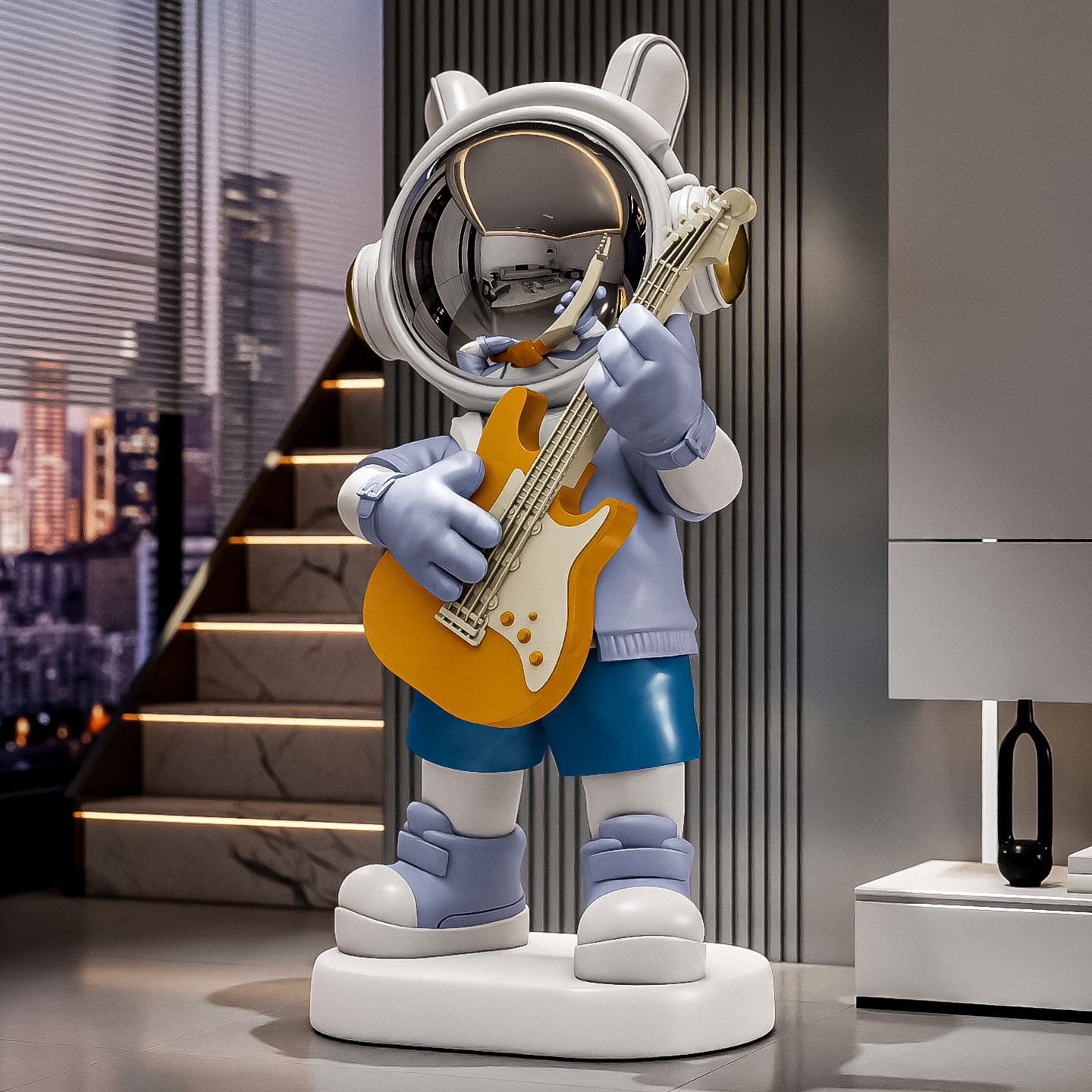 轻奢吉他太空人客厅落地摆件大型宇航员电视柜沙发装饰品乔迁礼物,淘宝优惠券,粉丝福利购,淘宝优惠卷