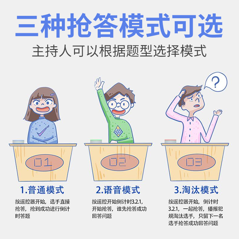 无线抢答器知识竞赛抢答器4组6组8组10组12组16组租赁出租手按亮灯按钮简易抢答系统 智能语音播报电子抢答器