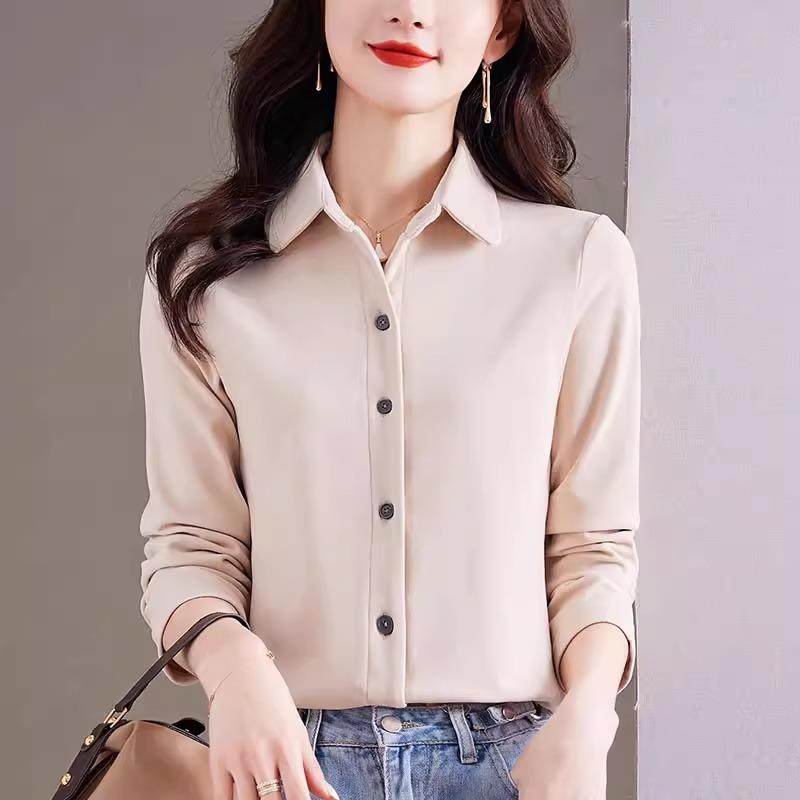 双面德绒衬衫女士装春秋2025新款磨毛叠穿长袖衬衣洋气质妈妈上衣 - 图2