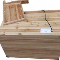 Solid wood electric fire barrel home power saving warmer with large backrest warmer foot warmer for old winter can take stove box Io