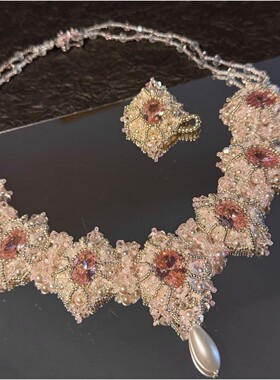 diy项链卢浮宫串珠材料包手作保色显白爆闪气质送闺蜜女友礼物