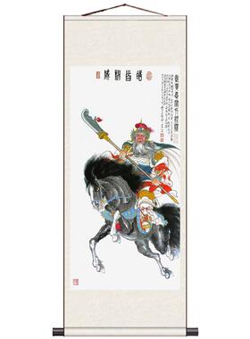物画茶圣陆羽五虎上将三国人物卷轴画茶楼古典装饰壁V画卷轴挂画