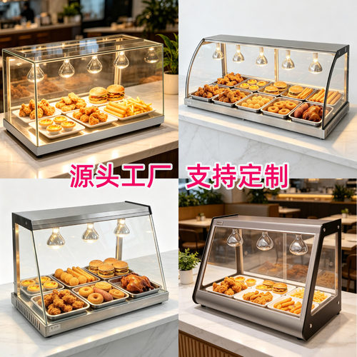 卓美商用台式保温柜浴霸款蛋挞油条烧饼保温加热展示柜炸鸡店专用 - 图2