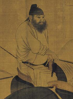 清原大唐代韩G干代表作牧马图国画工笔画白描骏马艺术微喷装饰画